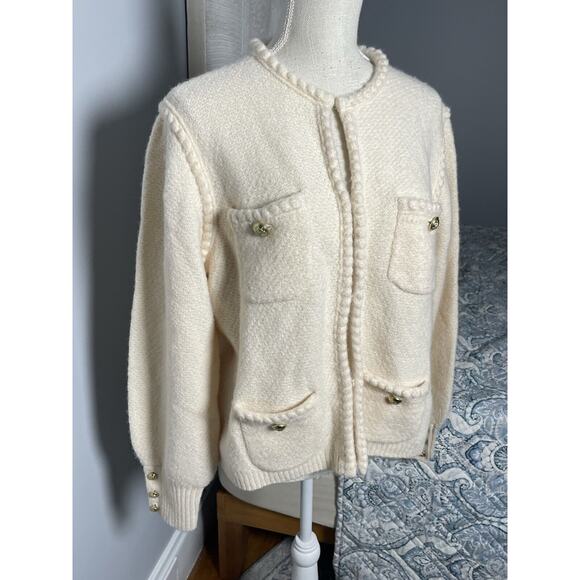 J. Crew Odette sweater lady jacket with jewel buttons size large - Picture 5 of 8